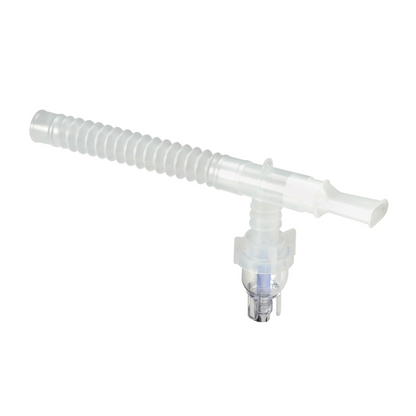 The VixOne Disposable Nebulizer from Drive DeVilbiss with mouthpiece, T-piece, Corrugated Tubeing, Nebulizer chamber for Drive DeVilbiss Pulmo Aide Compact Compressor Nebulizer.