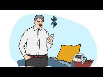 An instructional video on connecting  new Löwenstein auto CPAP prisma SMART and prisma SOFT with prisma APP on a smartphone.
