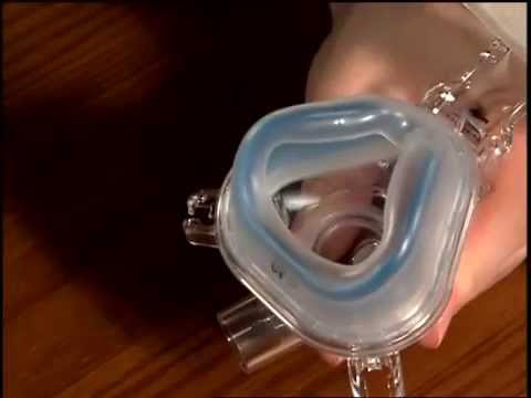 Philips Respironics ComfortGel Blue nasal mask video demonstrating how to  remove and attach the cushions