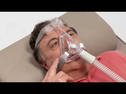 Video instructions showing how to identify and adjust for leaks in Philips Respironics Amara Full face mask